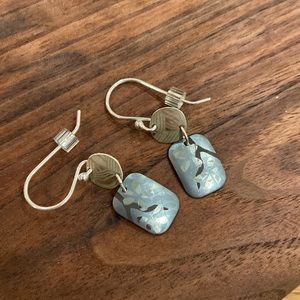 Holly Yashi earrings! Beautiful! Slate blue in color.